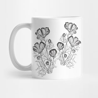 wildflowers ink drawing Mug